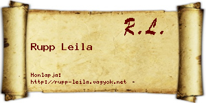 Rupp Leila névjegykártya